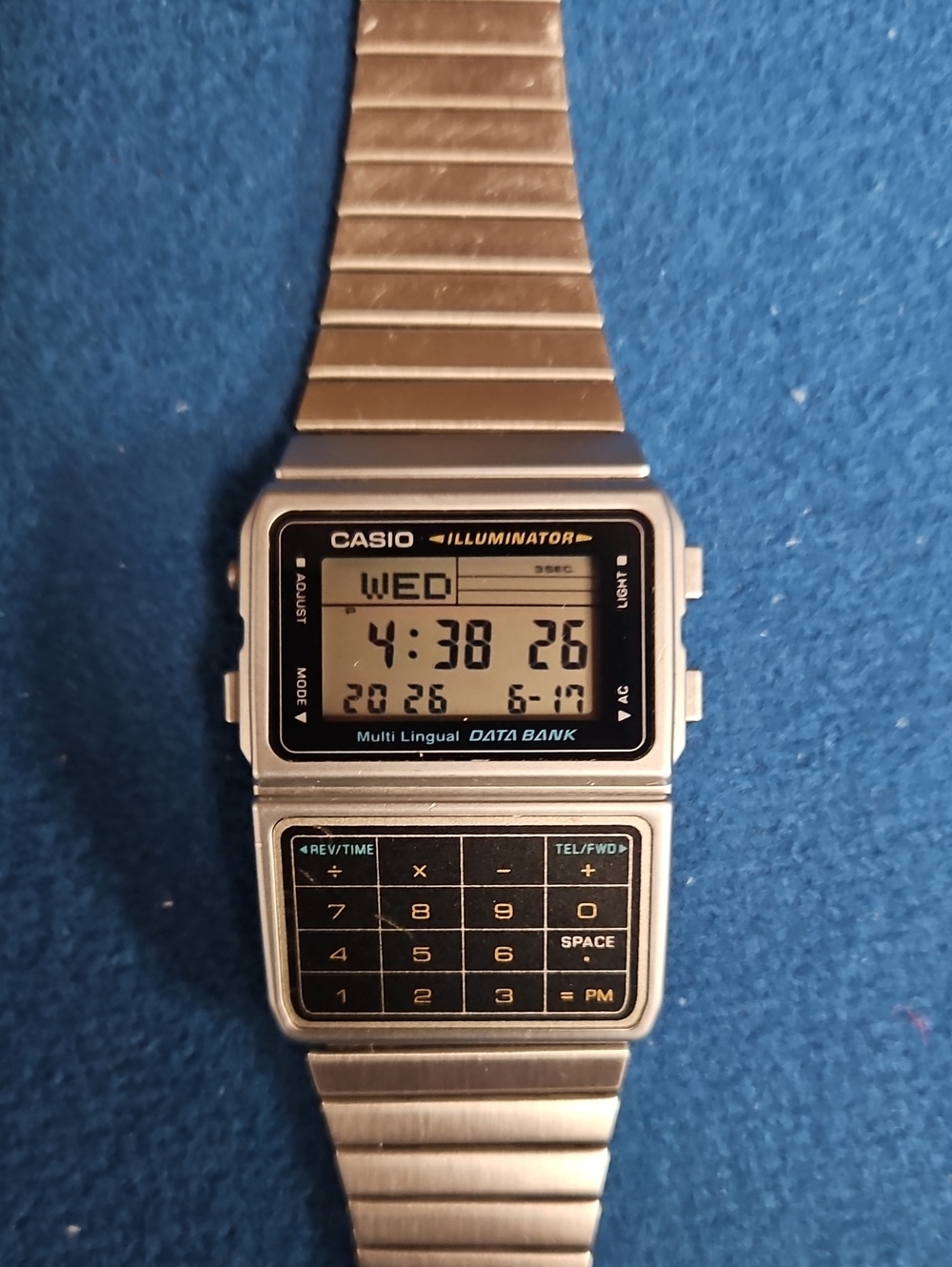 Casio Illuminator Data Bank Digital Watch - Silver